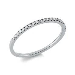 Halb-Memoire Ring aus 750 Gold Weißgold 23 Brillanten 0,1ct TW-SI B:1mm
