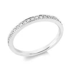 Halb-Memoire Ring aus 750 Gold Weißgold 20 Brillanten 0,24ct TW-SI B:2mm