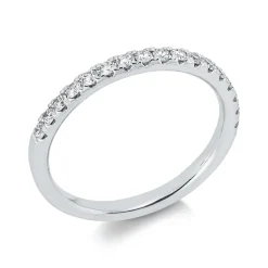 Halb-Memoire Ring aus 750 Gold Weißgold 17 Brillanten 0,31ct TW-SI B:2mm