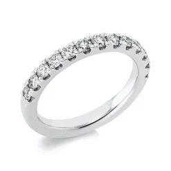 Halb-Memoire Ring aus 585 Gold Weißgold 13 Brillanten 0,76ct TW-SI B:3mm