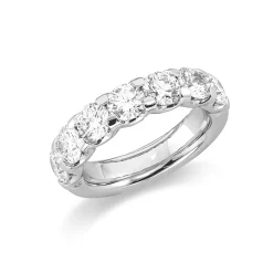 Halb-Memoire Ring aus 750 Gold Weißgold 7 Brillanten 2,8ct TW-SI B:5mm 4er-Krappe