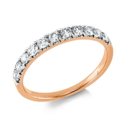 Halb-Memoire Ring aus 750 Gold weiß/rot 11 Brillanten 0,48ct J-PI B:2,3mm