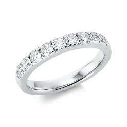 Halb-Memoire Ring aus 950 Platin 9 Brillanten 0,72ct TW-SI B:3,4mm