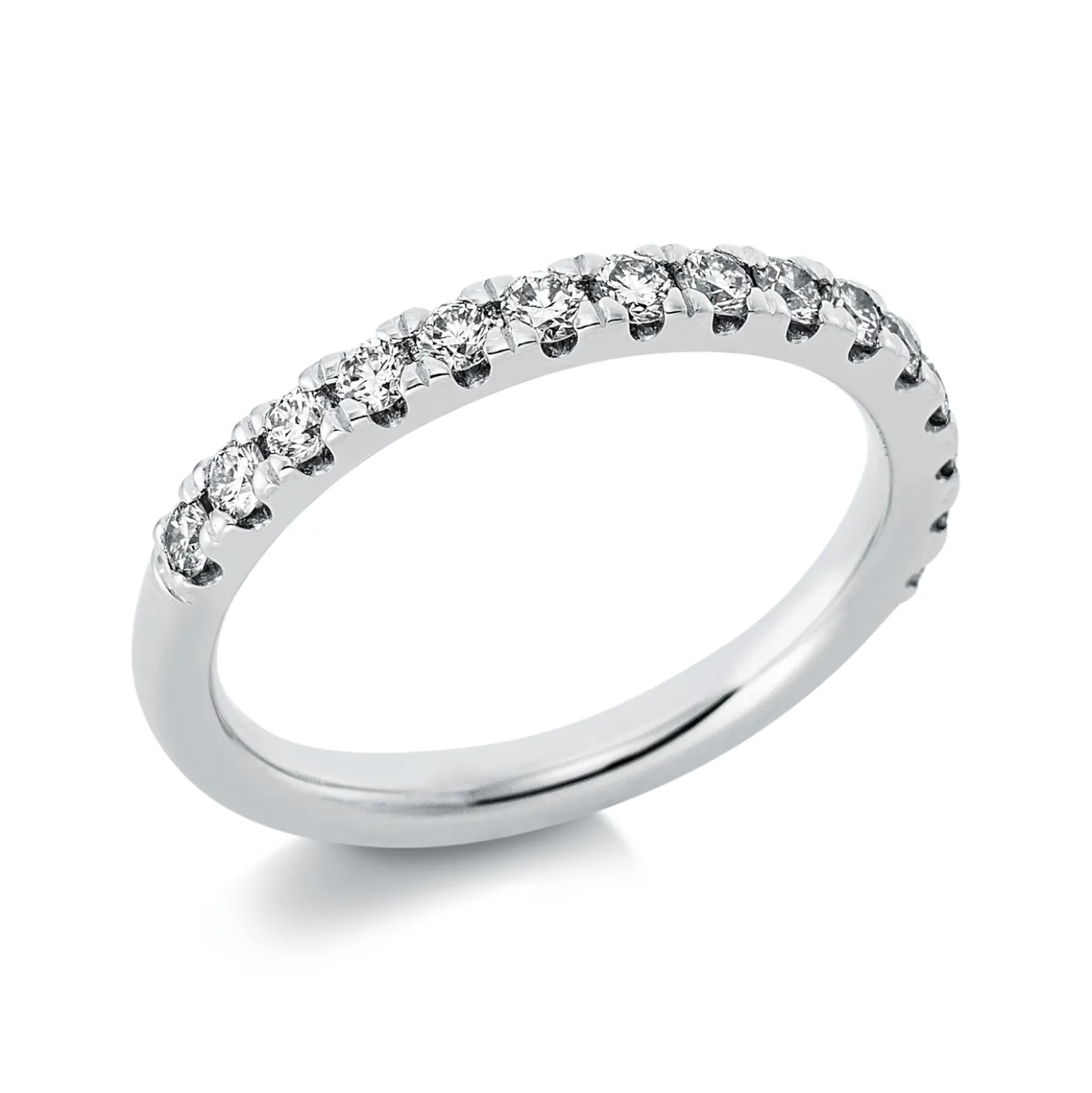 Halb-Memoire Ring aus 950 Platin 15 Brillanten 0,52ct TW-SI B:2,5mm