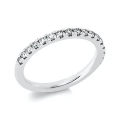 Halb-Memoire Ring aus 950 Platin 17 Brillanten 0,39ct TW-SI B:2,3mm