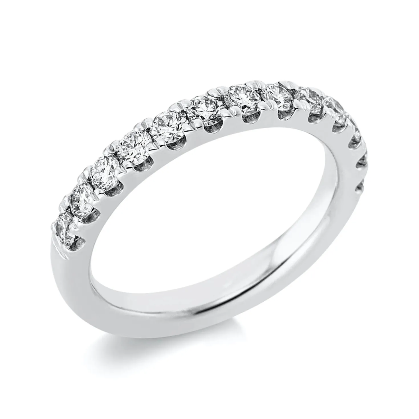 Halb-Memoire Ring aus 950 Platin 13 Brillanten 0,77ct TW-SI B:3mm