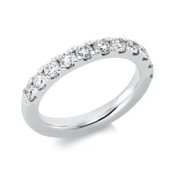 Halb-Memoire Ring aus 950 Platin 11 Brillanten 1,07ct TW-SI B:3,2mm