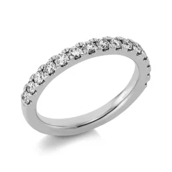 Halb-Memoire Ring aus 950 Platin 15 Brillanten 0,59ct TW-SI B:2,7mm