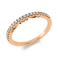 Halb-Memoire Ring aus 750 Rotgold 27 Brillanten 0,23ct TW-VSI/SI B:1,6mm