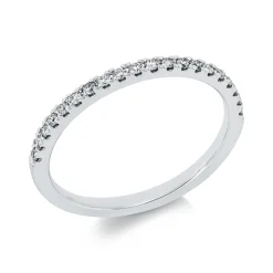 Halb-Memoire Ring aus 750 Weißgold 20 Brillanten 0,18ct TLB-SI B:1,5mm