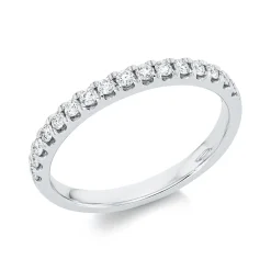 Halb-Memoire Ring aus 750 Weißgold 16 Brillanten 0,29ct TW-SI B:2,4mm