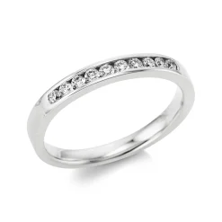 Halb-Memoire Ring aus 750 Weißgold 10 Brillanten 0,21ct TW-SI B:2,7mm