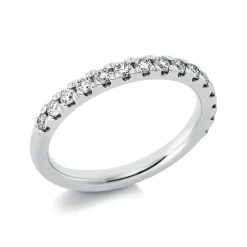 Halb-Memoire Ring aus 585 Weißgold 15 Brillanten 0,52ct TW-SI B:2,5mm