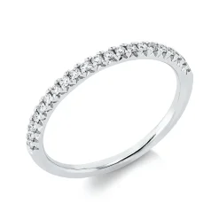 Halb-Memoire Ring aus 750 Weißgold 21 Brillanten 0,18ct TW-SI B:1,8mm