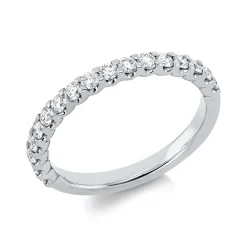 Halb-Memoire Ring aus 750 Weißgold 17 Brillanten 0,52ct TW-SI B:2,4mm