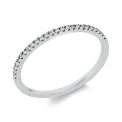 Halb-Memoire Ring aus 750 Weißgold 25 Brillanten 0,1ct TW-SI B:1,3mm