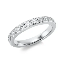 Halb-Memoire Ring aus 750 Weißgold 12 Brillanten 0,96ct TW-SI B:3,4mm