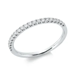 Halb-Memoire Ring aus 750 Weißgold 20 Brillanten 0,22ct TW-SI B:1,8mm
