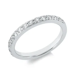 Halb-Memoire Ring aus 750 Weißgold 15 Brillanten 0,5ct TW-SI B:2,8mm