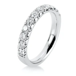 Halb-Memoire Ring aus 585 Weißgold 11 Brillanten 0,88ct TW-SI B:3,4mm
