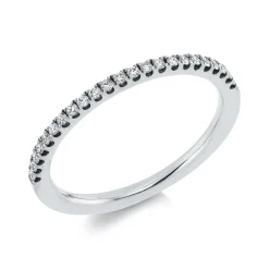 Halb-Memoire Ring aus 750 Weißgold 23 Brillanten 0,16ct TW-SI S:1,6mm