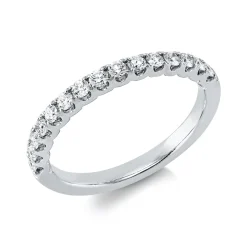 Halb-Memoire Ring aus 750 Weißgold 15 Brillanten 0,32ct TW-VSI/SI B:2,1mm
