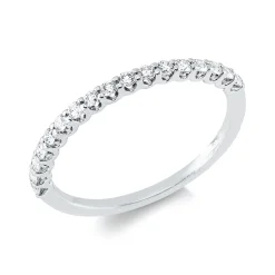 Halb-Memoire Ring aus 750 Weißgold 17 Brillanten 0,25ct TW-VSI/SI B:1,6mm