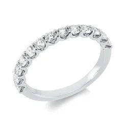 Halb-Memoire Ring aus 750 Weißgold 13 Brillanten 0,75ct TW-VSI/SI B:2,4mm