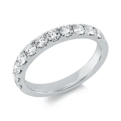 Halb-Memoire Ring aus 750 Weißgold 11 Brillanten 0,69ct TW-VSI/SI B:2,7mm