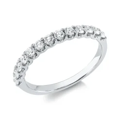 Halb-Memoire Ring aus 750 Weißgold 13 Brillanten 0,5ct TW-VSI/SI B:2,2mm