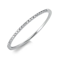 Halb-Memoire Ring schmal aus 750 Weißgold 27 Diamanten 0,08ct TW-SI B:0,9mm