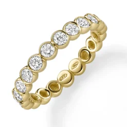 Halbmemory-Ring Damenring aus 585 Gold Gelbgold mit 11 Diamanten 0.62ct TW-SI