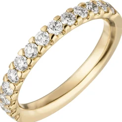 Halbmemory-Ring 14 Diamanten Brillanten 0,56 Ct W/SI 585 Gold Gelbgold Damen