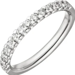 Halbmemory-Ring 14 Diamanten Brillanten 0,56 Ct W/SI 585 Gold Weißgold Damen