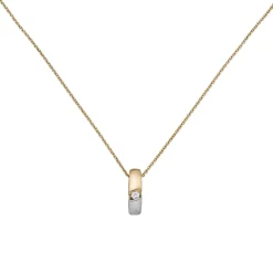 Halskette Collier Anhänger Brillant 0.05Ct W/P1 585 Gelbgold 43cm Goldcollier