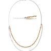 Halskette Collier Anker-Steg Kette 2-reihig 925 Silber bicolor rotvergoldet 45cm