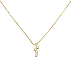 Halskette Collier aus 750 Gold Gelbgold mit 5 Diamanten 0,05 ct 45cm
