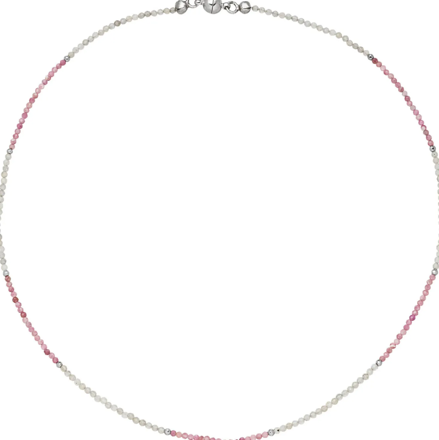 Halskette Collier aus Labradorit & Turmalin & Hämatin 45cm Edelsteinkette