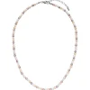 Halskette Collier aus Muschelkernperlen Ø 4mm Pastelltöne mehrfarbig 45-50cm