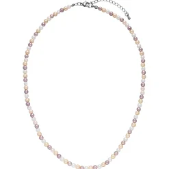 Halskette Collier aus Muschelkernperlen Ø 4mm Pastelltöne mehrfarbig 45-50cm