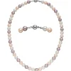Halskette Collier aus Muschelkernperlen Ø 8mm Pastelltöne mehrfarbig 45cm