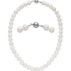 Halskette Collier aus Muschelkernperlen weiß Ø 10mm 45cm Halsschmuck klassisch