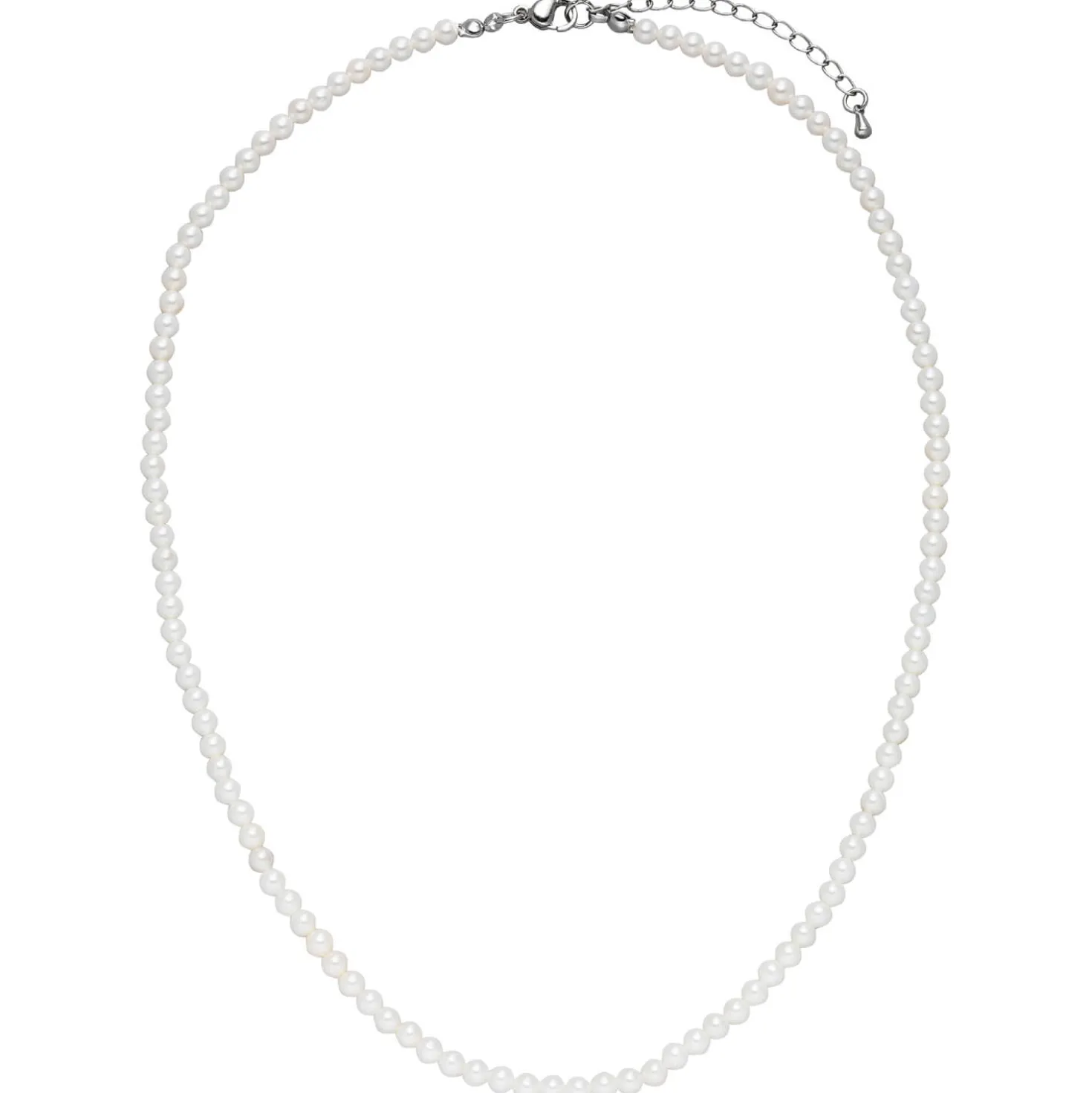 Halskette Collier aus Muschelkernperlen weiß Ø 4mm 45-50cm Halsschmuck klassisch