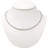 Halskette Collier Edelstein Labradorit Ø 3mm grau facettiert 925 Silber 48cm