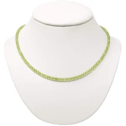 Halskette Collier Edelstein Peridot 4mm grün facettiert funkelnd 925 Silber 48cm