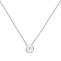 Halskette Collier Kette mit Anhänger aus 925 Silber mit Zirkonia weiß 45cm Damen