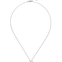 Halskette Collier Kette mit Anhänger aus 925 Silber mit Zirkonia weiß 45cm Damen