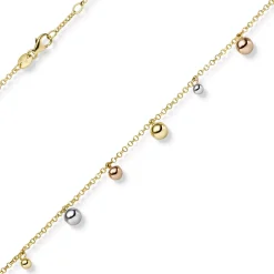 Halskette Collier Kugel Kügelchen 585 Gold Gelbgold Weißgold Rotgold 45cm