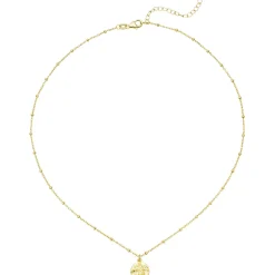Halskette Collier mit Anhänger Christopherus 925 Silber gold vergoldet 43cm