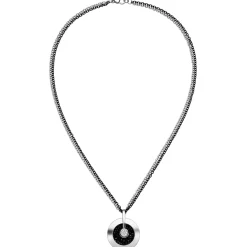 Halskette Collier 2-reihig Anhänger Edelstahl 8 Zirkonia Swarovski Elements 45cm